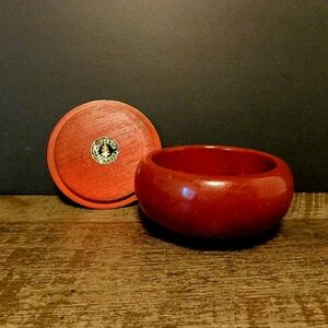 Vintage California Redwood Wooden Bowl with Lid